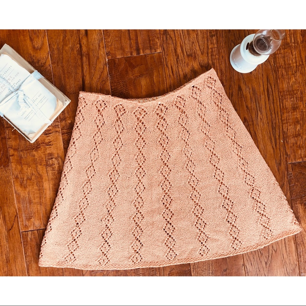 Crochet pastel orange mini skirt